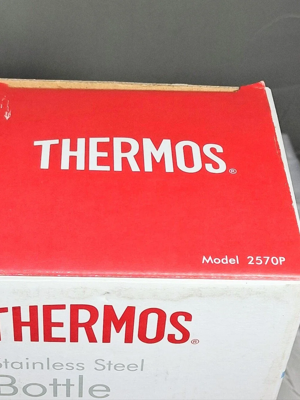 Thermos Vintage Stainless Steel 2570P Temp. Retention Vacuum Bottle in Box